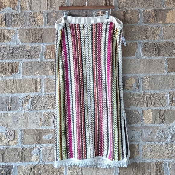 NWT Old Navy Open-Stitch Midi Skirt Crochet Multi Stripe Size XL - Picture 10 of 10